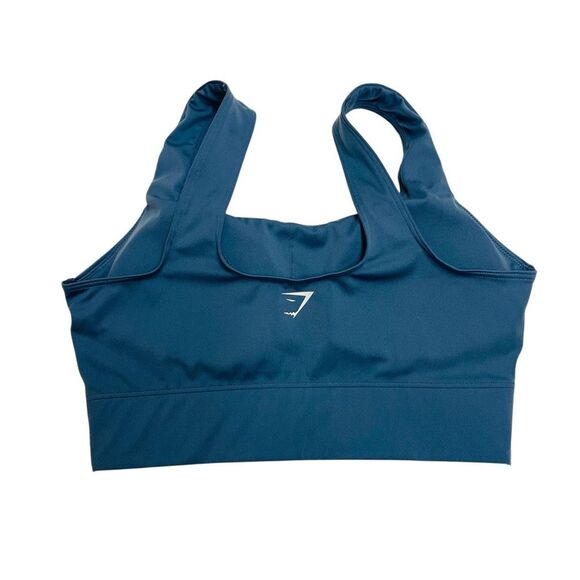 Gymshark Longline Sports Bra Medium Support Slate Blue Size Small - Picture 1 of 7